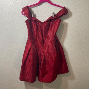 Fashion Nova Women's Red and Burgundy Dress